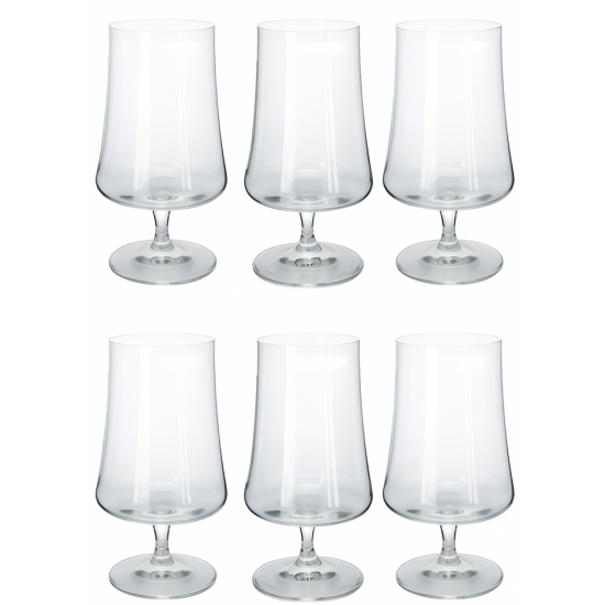 Jogo 6 Taças 380ml 16,2cm Para Cerveja Xtra Em Cristal Ecológico